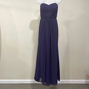 NWOT David’s Bridal Lapis Strapless Bridesmaid Dress. Size 6.